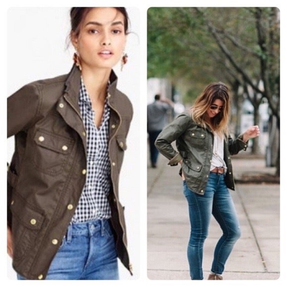 J CREW- utility downtown field jacket Moss green - Picture 6 of 7